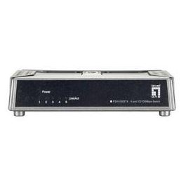 LevelOne FSW-0508TX Switch Fast Ethernet No Administrado 5 Puertos (10/100 Mbps) Plástico Negro/Gris Full Duplex
