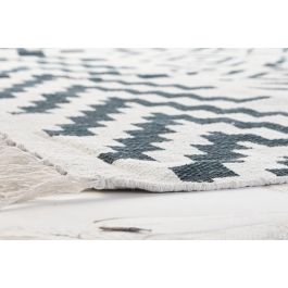 DKD Home Decor Alfombra Boho Negro Blanco Algodon Polyester 230 x 160 cm