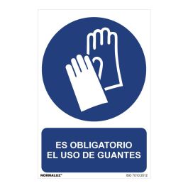 Normaluz Cartel "Es obligatorio el uso de guantes" PVC 0,7mm 30x40cm