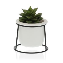 Maceta Blanca C/ Base Metal Versa 10X11CM Maceta Blanca C/ Base Metal Versa 10X11CM