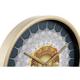 DKD Home Decor Reloj de Pared Decorativo Moderno Turquesa y Dorado de Cristal y Hierro, 40x40 cm - Pack 2 Unidades