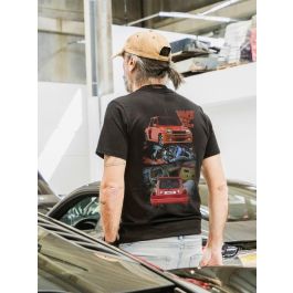 Radikal Revolution RKNFA103L Camiseta Negra Talla L con Diseño Gráfico Renault 5 Turbo "Nice Fat Ass" Homenaje al Icono del Rally