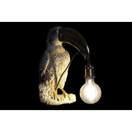 DKD Home Decor Lámpara Aplique Tropical Dorado Blanco Tucan Resina 19.5 x 44 x 26 cm (2 Unidades)