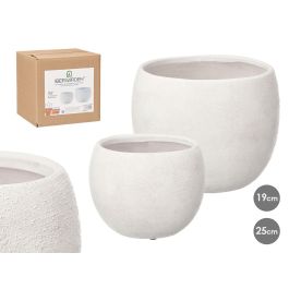 Ibergarden Set 2 Macetas Rugosa de Cerámica Blanca 19 cm y 25 cm para Interior/Exterior (2 Unidades) Precio: 33.99871431. SKU: B1FFH74QTJ
