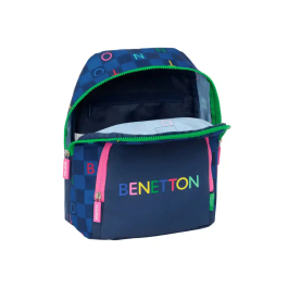 Mochila Benetton Damero Azul marino 25 x 30 x 13 cm