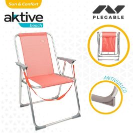 Silla Plegable Aktive Flamingo Coral 44 x 76 x 45 cm (4 Unidades)