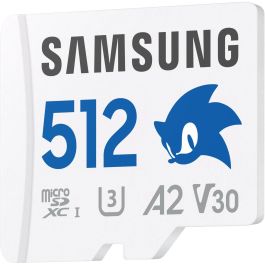 Samsung MB-MD512S Tarjeta MicroSDXC de 512GB Clase 10 UHS-I U3 V30 A2 con Adaptador SD, Velocidad de Lectura 180MB/s, Escritura 130MB/s