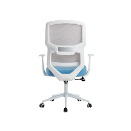 Q-connect Silla de Oficina Lucca Malla Base Metálica Alt Max 1090 Ancho 700 Profundo 650 Ruedas Premium Color Blanco Gris Azul