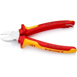 Knipex 70 06 180 T Alicates de Corte Diagonal de Acero 4mm Mango Aislado Ergonómico Naranja/Rojo 180mm