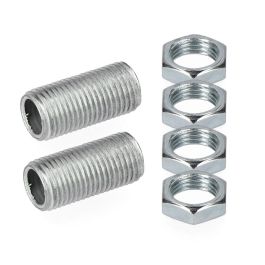 Edm Rosca y tuerca 20 mm con tuerca métrica 10/100, acero, envasadas