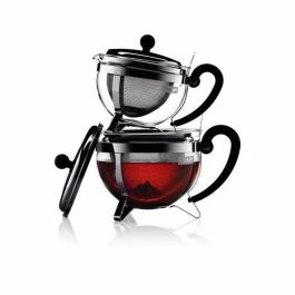 Bodum Tetera Chambord con Tamiz de Acero Inoxidable y Mango de Vidrio 1.3L Gris Transparente Apta Lavavajillas