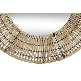 DKD Home Decor Espejo Marron Ratán 60 x 60 x 6 cm