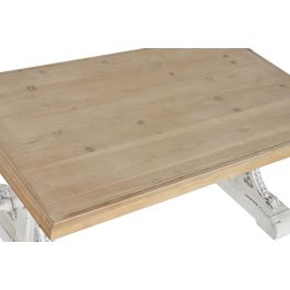 DKD Home Decor Mesa Centro Neoclásico Blanco Natural 110x65x46 cm Abeto MDF