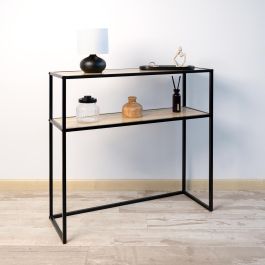 Vinthera Moa Consola Multifuncional Madera y Metal 78x27x77 cm