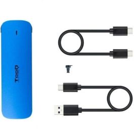 TooQ TQE-2201BL Caja Externa para Disco SSD M.2 NVMe, USB 3.1 Gen2 (10Gbps) USB-C, Sin Tornillos, Aluminio, Azul