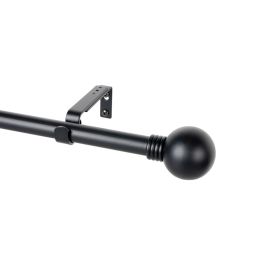Cintacor Kit Barra Cortina Extensible Metal 19mm Esfera Anillo Negro 160-300cm