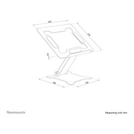 Neomounts DS20-740BL1 Soporte para portátil para pantallas de 11-15", hasta 5 kg, altura ajustable 1,7-16,8 cm, plegable, compacto, negro