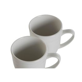 DKD Home Decor Mug 10 x 9 x 12 cm Set de 4 Porcelana Blanco