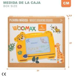 Woomax Pizarra Mágica de Madera con Diseño de Animales para Niños de 3 a 10 Años