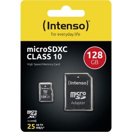 Intenso Tarjeta Memoria MicroSDXC Clase 10 128GB con Adaptador SD