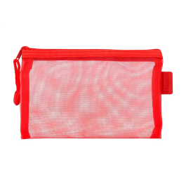 Liderpapel Bolsa Zipper Bag Poliéster Transpirable Multiusos DIN A6 Rojo