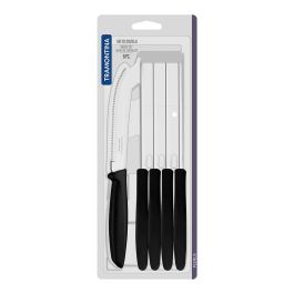 Tramontina Plenus Cuchillos para Carne Dentados Acero Inoxidable Polipropileno Negro 6 Unidades
