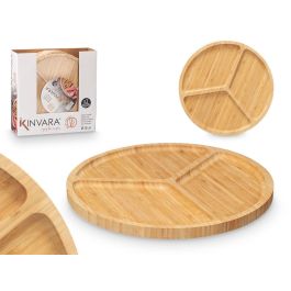 Bandeja 3 cavidades de bambú Kinvara 30x1.5x30 cm (12 Unidades) Precio: 62.89999991. SKU: B1CQJNZYNL