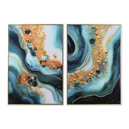Cuadro Moderno DKD Home Decor Azul Dorado 4 x 92 x 62 cm (2 Unidades) Precio: 98.50000039. SKU: B18HM6JGV6