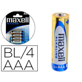 Maxell Pilas Alcalinas AAA LR03 - Pack 4 Unidades