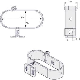 Portacandados - ABUS - 131/140 GateSec - Protección para vallas de obras - Acero cementado - Anticorrosión