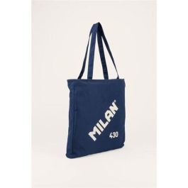 Bolsa Con Asas Milan Tote Bag Dos Cremalleras Serie 1918 Color Azul 380x360x65 mm