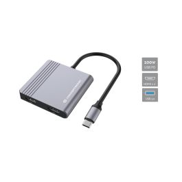CONCEPTRONIC ADAPTADOR USB-C 4EN1 DONN013 HDMI X2 USB-C PD 100W USB 3.0 Precio: 39.69000013. SKU: B17BGMDA4R