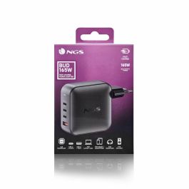 NGS Cargador Portátil BUD165W GaN 165W 3xUSB-C + 1xUSB-A Automático Voltaje 5-21V