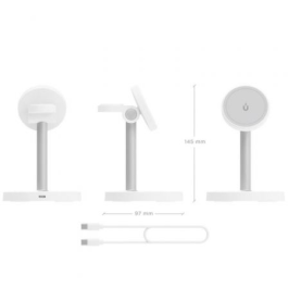 Aisens ASCH-15W3WC065-W Base de Carga Inalámbrica 3 en 1 15W para Móvil, Apple Watch, Auriculares Qi, Blanco