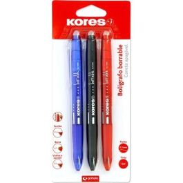 Kores Bolígrafo Tinta Borrable Gel Point, Retráctil 0.7 mm, Blíster 3 Unidades Colores Surtidos (Negro, Azul, Rojo) Precio: 2.50000036. SKU: B16JK9Y9NL