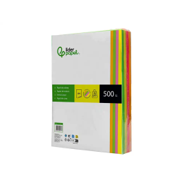 Liderpapel Papel Color DIN A4 75 gr Neón Surtido Paquete 500 Hojas