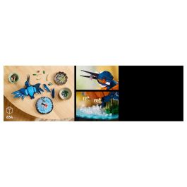 Lego 10331 Icons Kingfisher (Kungsfiskare) Fauna 2024 V29 - Set de construcción de kungsfiskare para adultos con soporte de exhibición