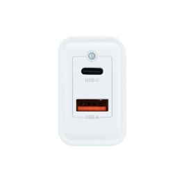 COOLBOX Cargador USB Pared COO-CUP-30CA GAN 30W USB-C/USB-A QC3.0 Blanco