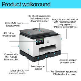 HP OfficeJet Pro 9130b Impresora Multifunción Inyección Tinta Térmica Color A4, Wifi, Dúplex (impresión/escaneo), ADF, 25ppm, Pantalla Táctil