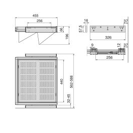 Emuca Kit de cajón zapatero extraíble para armarios Quartz, regulable, módulo 600mm, Acero, aluminio y plástico, Titanio