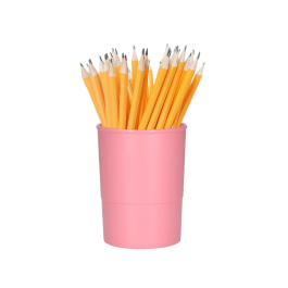 Q-connect Cubilete Portalapices Rosa Pastel Opaco Plastico Diametro 75 mm Alto 100 mm
