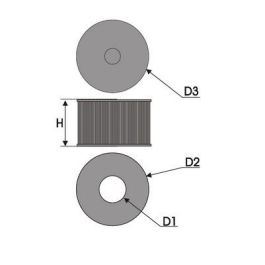Green Filters G791014 Filtro de Sustitucion Redondo D1: 118mm D2: 223mm H: 170mm
