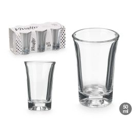 Set 6 Vasos Chupito 50 ml Vivalto - Vidrio Transparente 17.3x7.5x8 cm (12 Unidades)