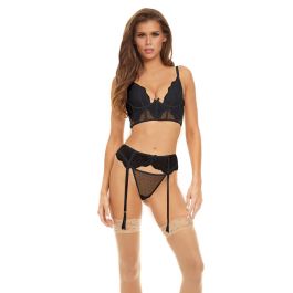 Conjunto de Lencería Bombshell Boudoir Negro (L)