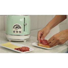 Ariete 155/14 Tostador Vintage 2 Ranuras Verde con Rueda Selectora de 6 Niveles y Bandeja Recogemigas