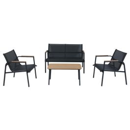 DKD Home Decor Sofá Terraza y Jardín Marrón Gris Oscuro Textilene Acero Polywood 70 x 64 x 119 cm Set 4 Precio: 172.89000058. SKU: B1HM5X7V5P