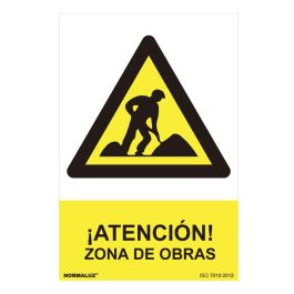 Normaluz Cartel peligro "zona de obras" PVC 0.7mm 30x40cm