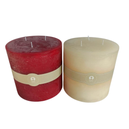 DKD Home Decor Vela de Navidad Tradicional Crema Roja, 15x15x15 cm, de Cera, Pack 4 Unidades Precio: 116.50000032. SKU: B1CRKHQZ5B