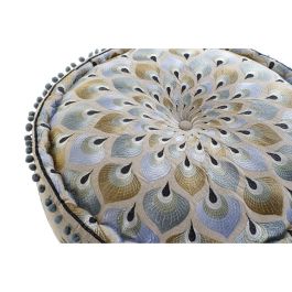DKD Home Decor Cojín Suelo Pavo Real Azul Beige 60 x 60 x 27 cm