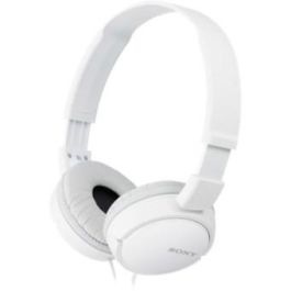 Sony MDR-ZX110W Auriculares con cable Jack 3.5mm, controladores de 30mm, diseño plegable, sonido preciso y almohadillas acolchadas, Blancos
